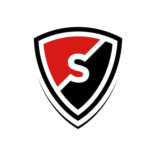 Дизайн логотипа буквы s и щита