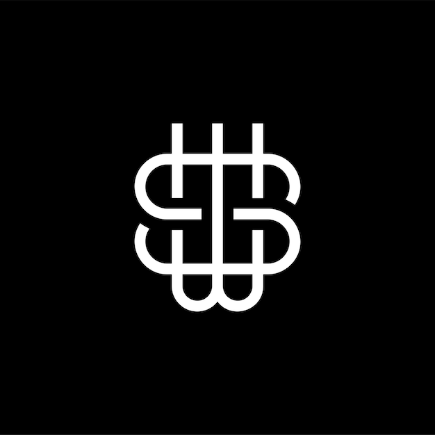 文字 s と w のロゴデザイン
