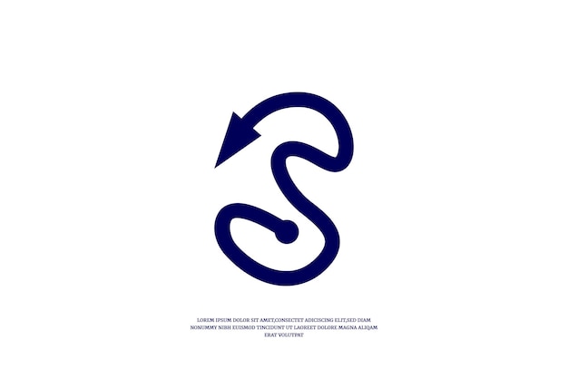 문자 S 화살표 로고 디자인 서식 파일