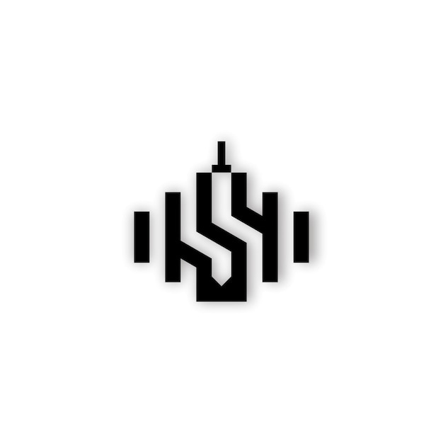 文字 S とバーベルのロゴデザイン
