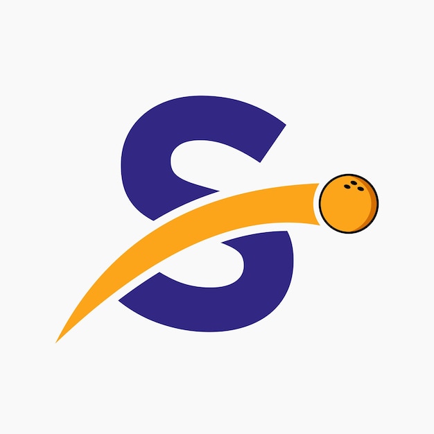 Letter S Bowling Logo Bowling Bal Symbool Met Bewegende Bal Pictogram