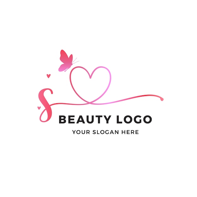 Lettera s logo farfalla rosa