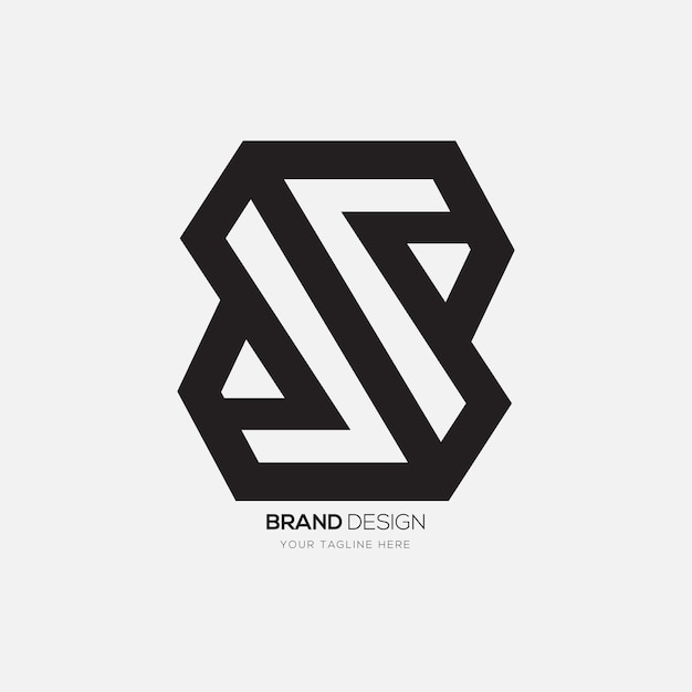 Letter S creatieve unieke vorm lijn kunst negatieve ruimte moderne monogram logo
