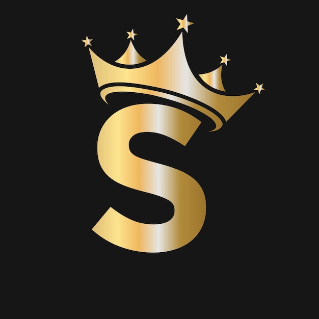 Letter S Crown Logo Crown Logo on Letter S Template for Beauty Fashion Star Elegant Luxury Sign