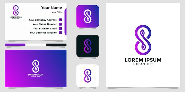 Letter s design logo and business card