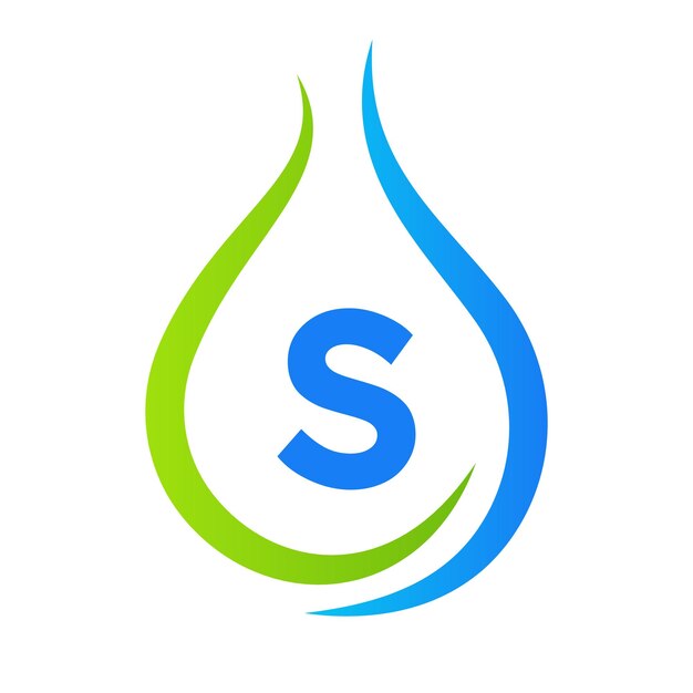 Letter S Drop Water Logo Design Vector Template Minimal Water Logo Sign