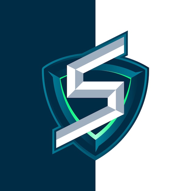 Letter s esports schild-logo