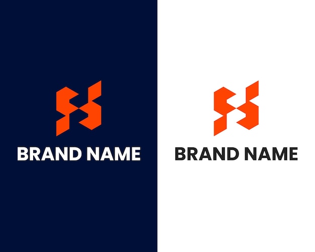 Letter s and f modern logo design template