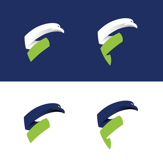 Letter S and F with bird concept, logo design template.