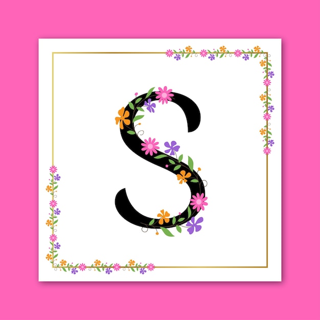 Letter S Floral Decorative Logo Design