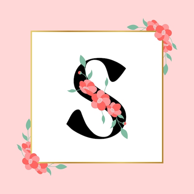 Letter S floral Feminine Logo