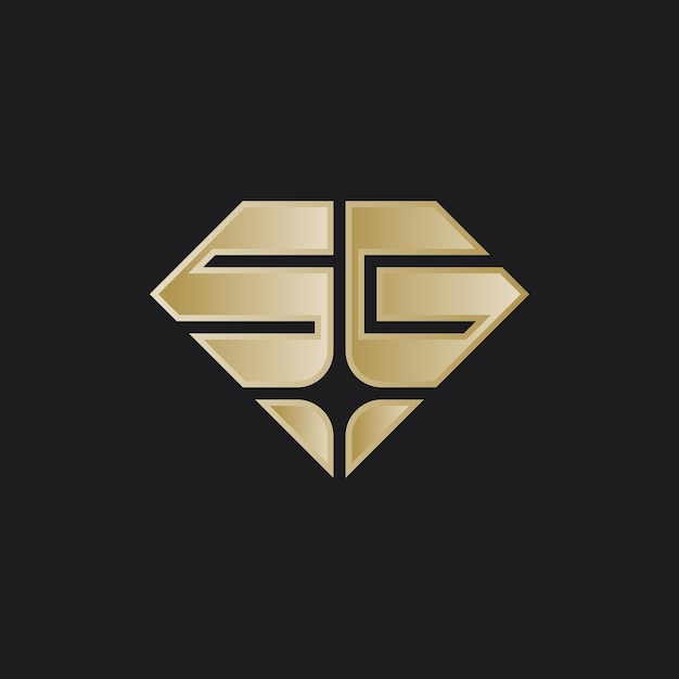 letter S and G or SG diamond luxury logo