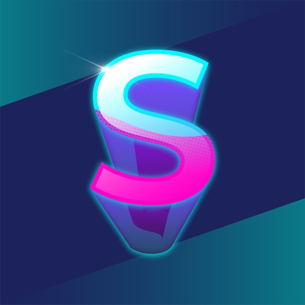 Vector letter s glow logo