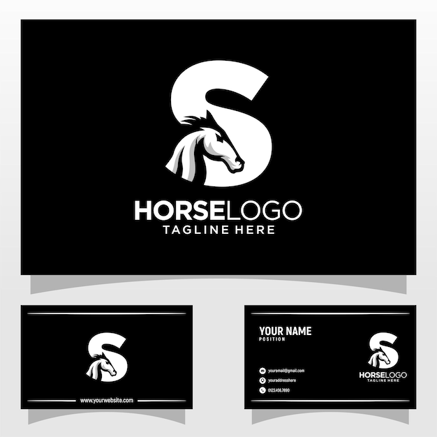 Vettore lettera s cavallo logo design template ispirazione vector illustration