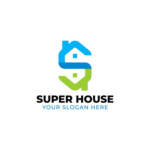 Vector letter s house logo with minimalist style for real estate or home sale