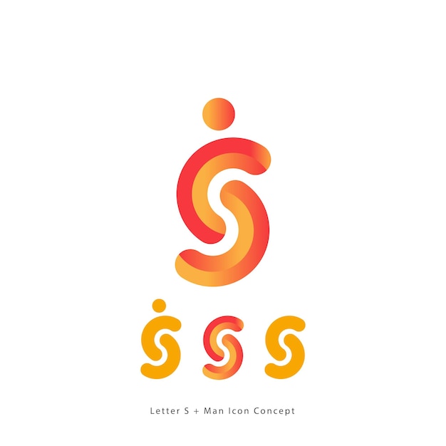 Letter s and human icon logo design