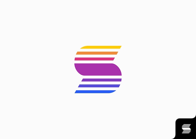 letter S icon logo design flat minimalist colorful