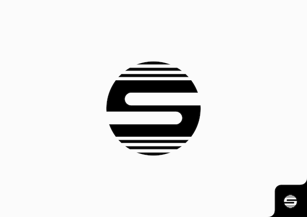 Letter S icon logo flat minimalist colorful black and white