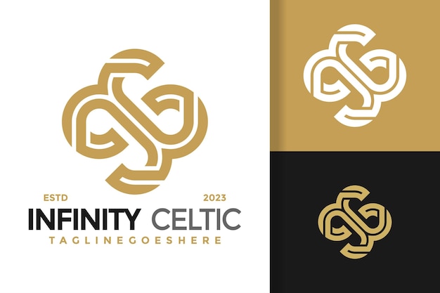 Letter S Infinity celtic logo design vector symbol icon illustration