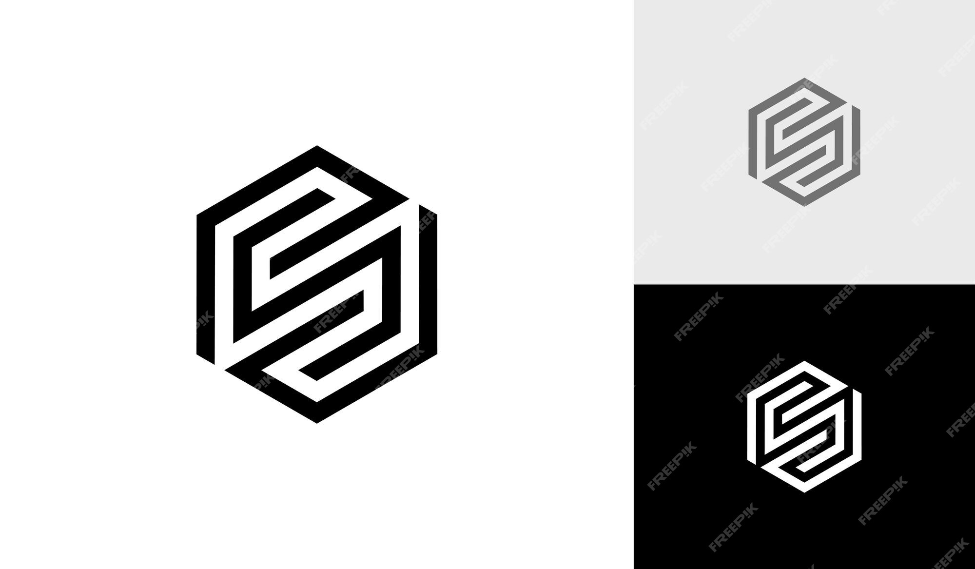 Premium Vector | Letter s initial hexagon monogram logo design vector