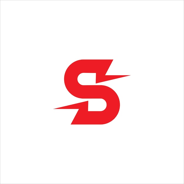 Letter S Initial Logo Design Template Geïsoleerd op witte achtergrond Alfabet Thunder Logo Concept Hot Red Color Theme