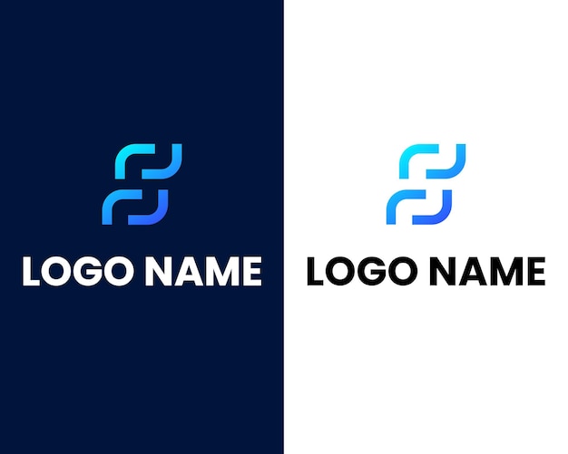 Letter s and j modern logo design template