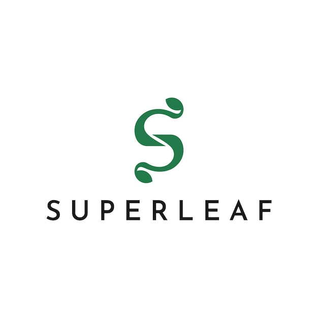 Letter s leaf concept logo design template