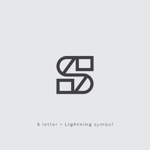 Vector letter s and lighting logo design simple and clean