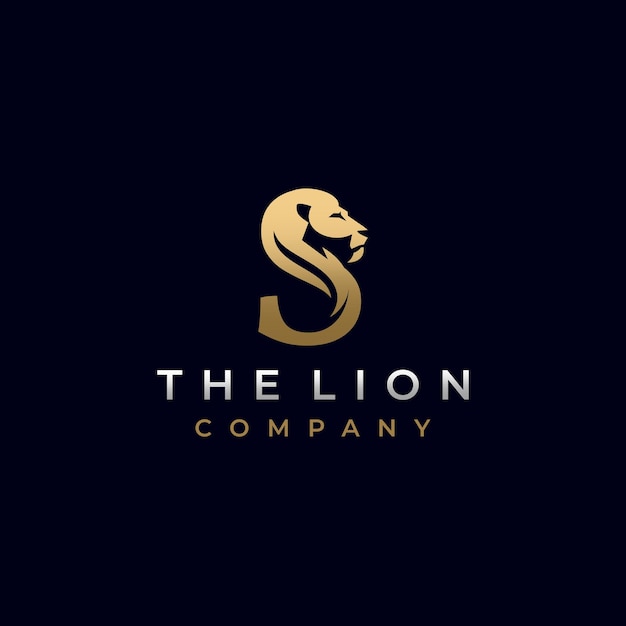 Буква s голова льва элегантный роскошный дизайн логотипа вектор