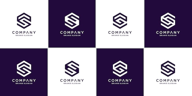 Letter s logo collection with geometric concept for company or person premium vector