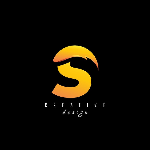 Letter S Logo Design Vector met gebogen paarse blauwe Swoosh lijnen en creatieve look