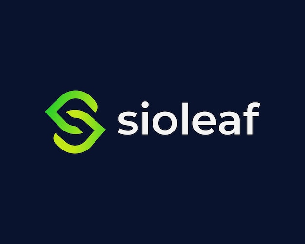 Letter s logo design with leaf