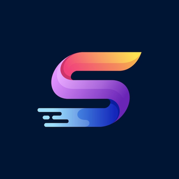 Letter s logo design with speed concept