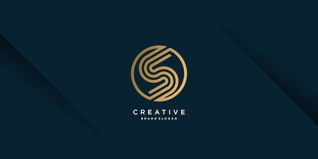 Letter S-logo met creatief abstract concept Premium Vector