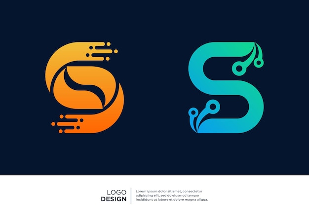 Vector letter s logo ontwerp collectie abstract symbool voor digitale technologie