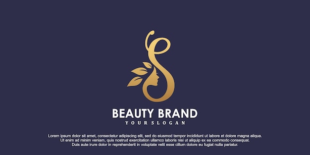 Vector letter s-logo-ontwerp met schoonheidsconcept premium vector