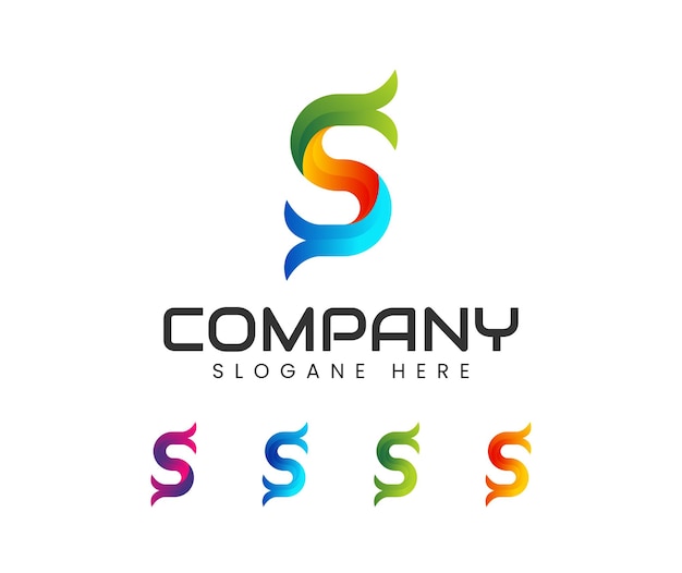 Letter s logo template in slices design style