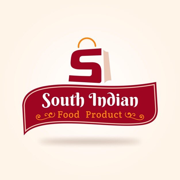 Letter s-logo voor Zuid-Indiaas voedingsproduct in groene kleur