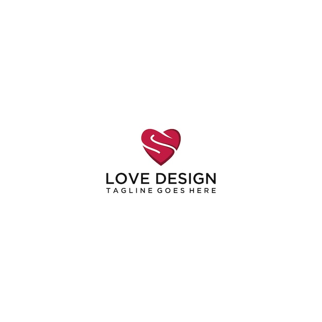 편지 S 사랑 로고 디자인, 브랜드 아이덴티티 로고 벡터, 현대 로고, 로고 디자인 Vector Illustratio