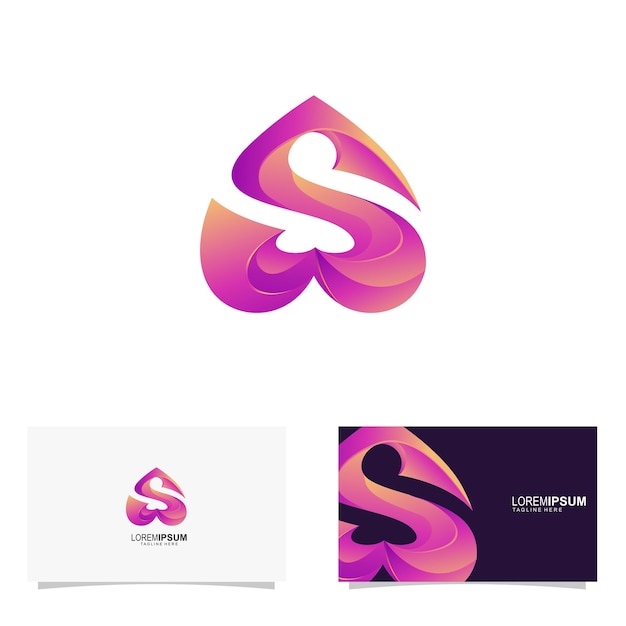 Letter S love scope Abstract logo design