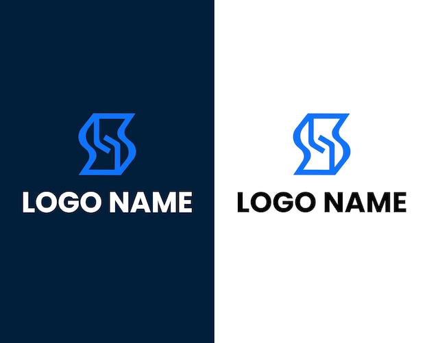 letter s and m modern logo design template
