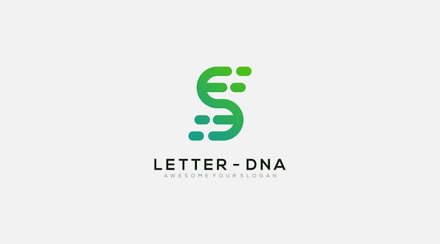 Letter S met DNA symbool logo design vector