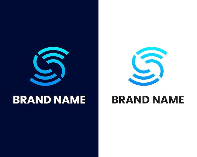 letter s met WIFI zing logo-ontwerp