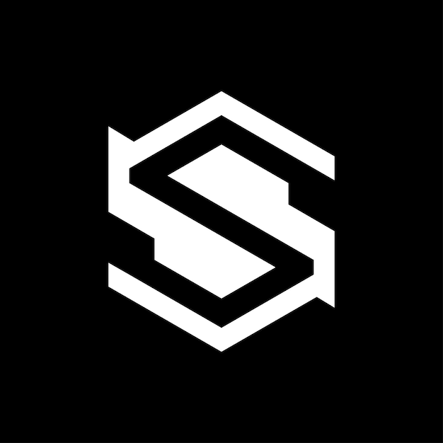 글자 S의 미니멀리즘 로고와 아이콘 디자인