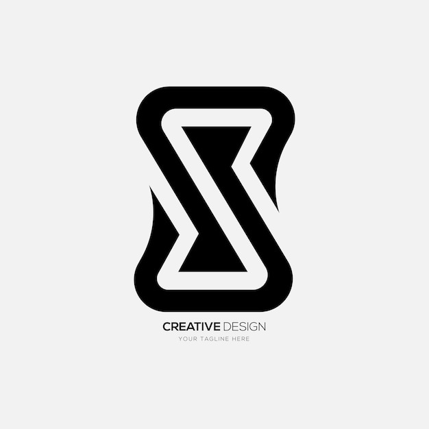 Letter S modern shapes alphabet new unique abstract initial line art creative logo