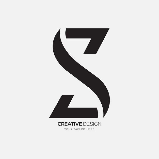 문자 S 현대적인 독특한 모양 창의적인 타이포그래피 모노그램 추상적인 로고