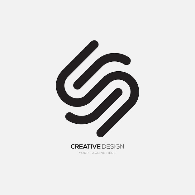 Letter S moderne lijnkunst creatieve vormen alfabet monogram abstract marketing logo