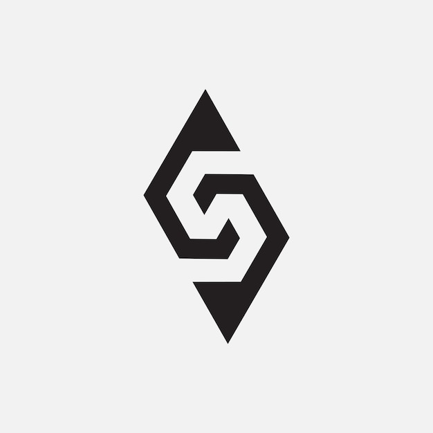 Letter S moderne unieke vorm negatieve ruimte monogram logo concept
