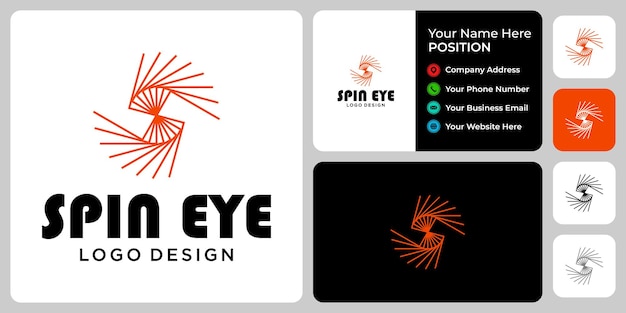 Letter s monogram eye logo design with business card template