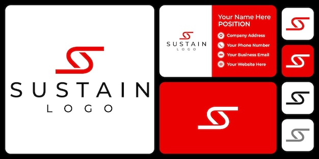 Letter s monogram industry logo design with business card template.